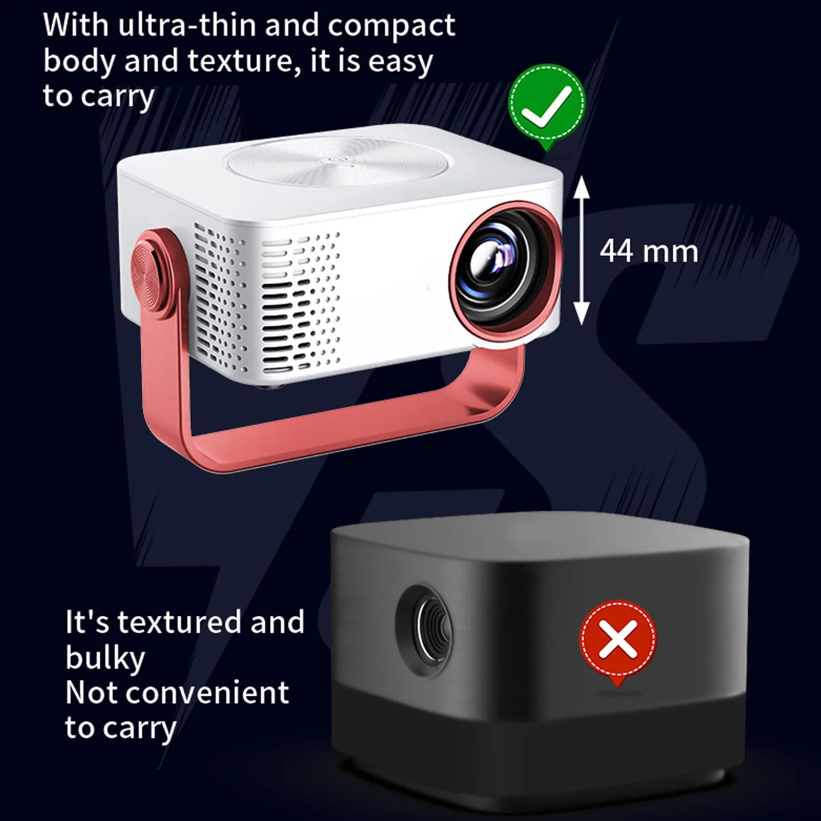 1080P Small Projector Home Portable Movie Projector LED Wifi 360 Deg Rotation 150ANSI Auto Correction for TV Stick Laptop PC