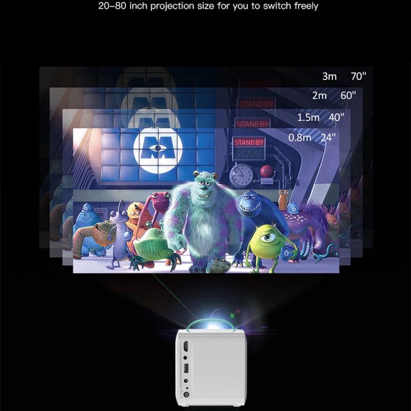 Q2 Portable Mini Movie Projector Same Screen Smartphone 640*480P for Outdoor Camping Home Theater Children'S Gifts