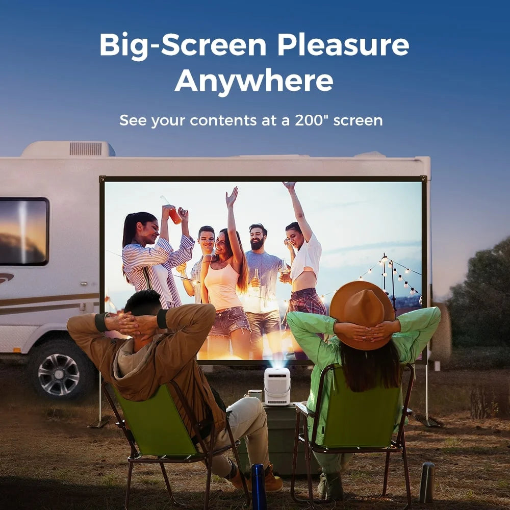 -Performance H300W Native 1080P Portable Smart Projector, 5G Wifi and Bluetooth Outdoor Movie Projector, Wireless Mirroring, Auto Keystone