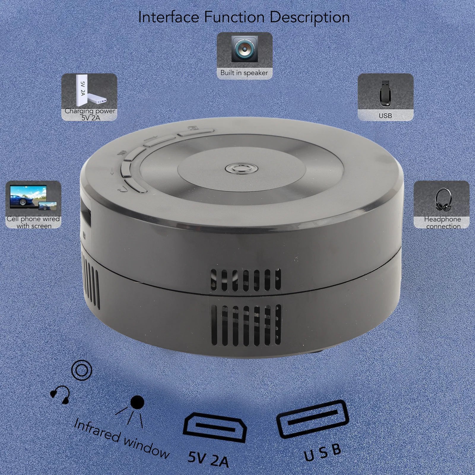 Mini LED Projector Multifunction TFT LCD Phone Same Screen Function Home Theater Movie Projector