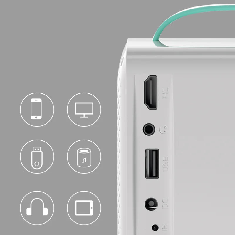 Q2 Portable Mini Movie Projector Same Screen Smartphone 640*480P for Outdoor Camping Home Theater Children'S Gifts